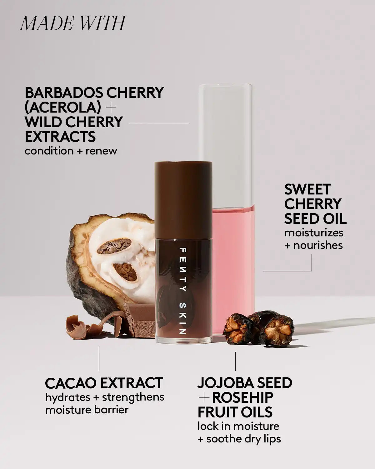 Fenty Treatz Hydrating + Strengthening Lip Oil — Cacao