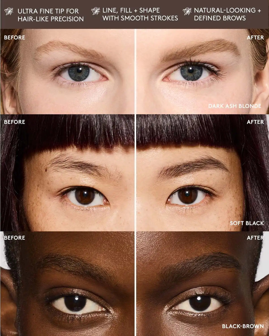 Brow MVP Ultra Fine Brow Pencil & Styler — Black-Brown