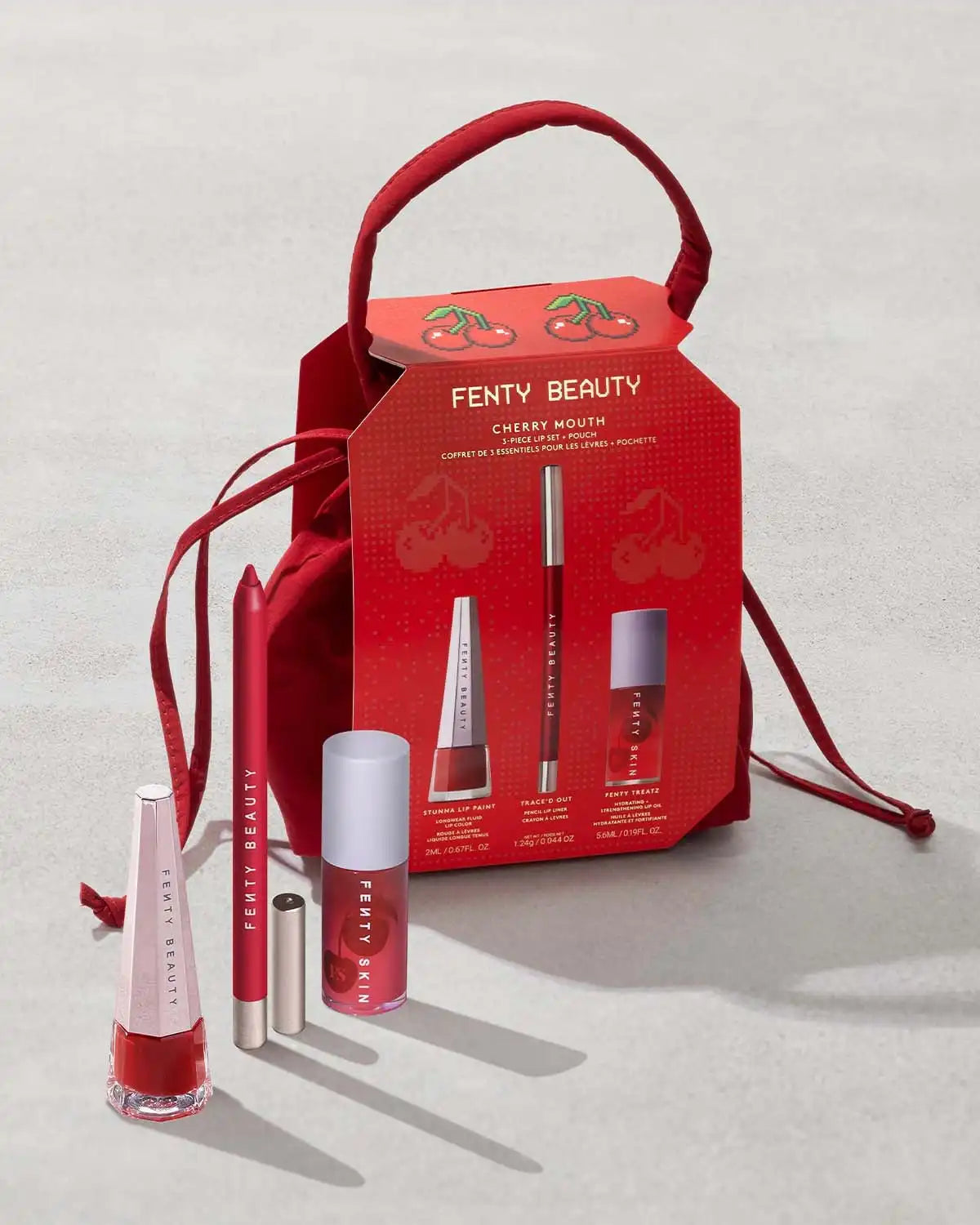 Cherry Mouth 3-Piece Lip Set + Pouch Main image