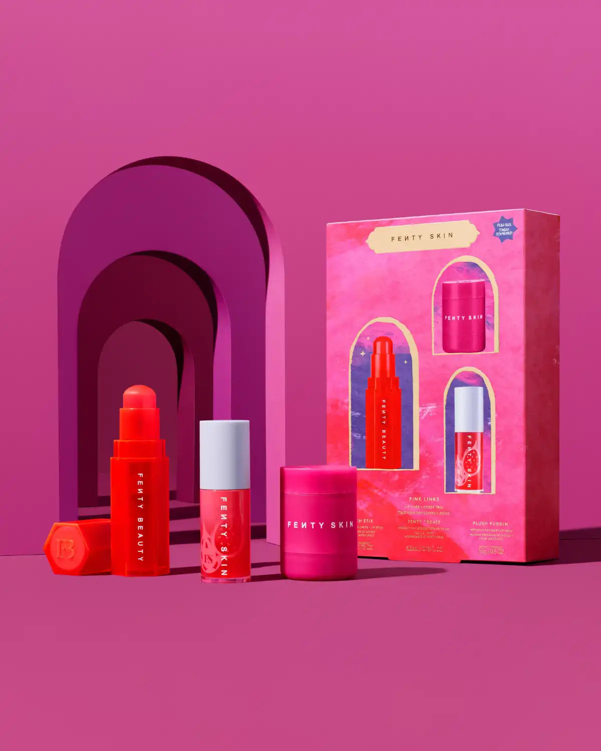 Pink Links Lip Care + Cheek Trip Set Main image