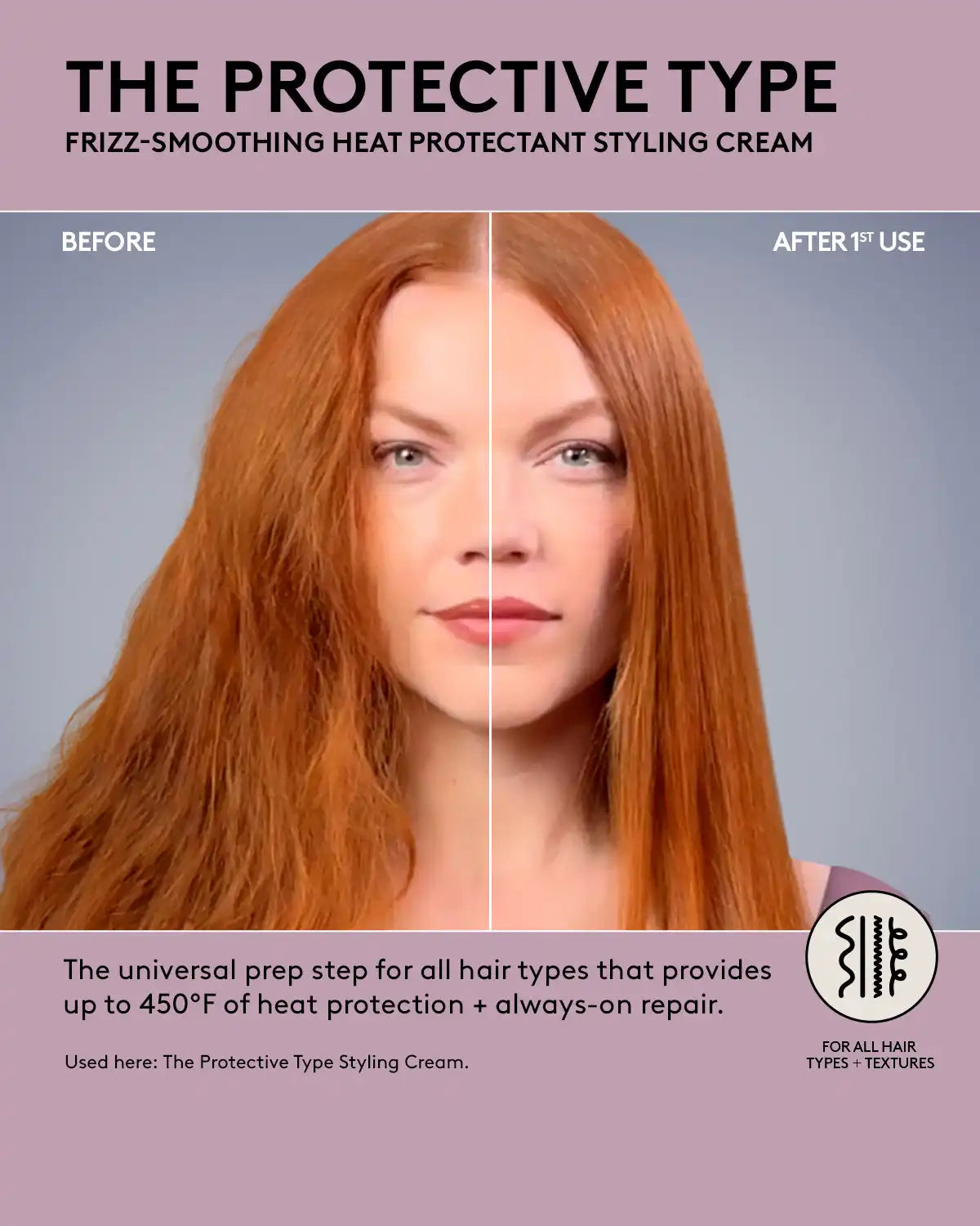 The Protective Type Frizz-Smoothing Heat Protectant Styling Cream Secondary image