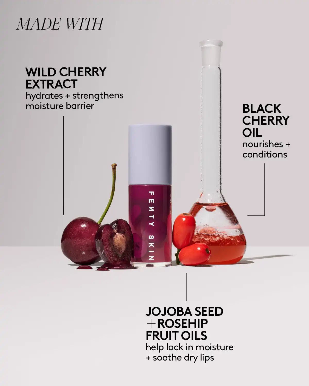Fenty Treatz Hydrating + Strengthening Lip Oil — Black Cherry