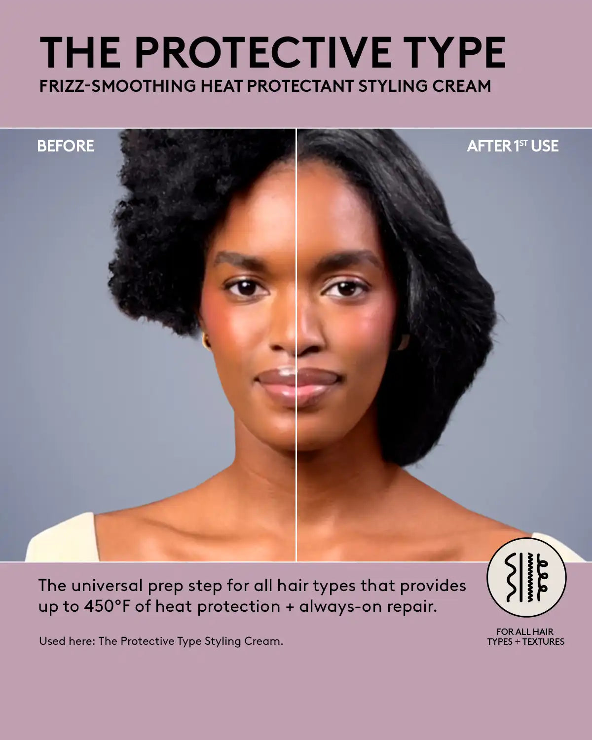 The Protective Type Frizz-Smoothing Heat Protectant Styling Cream