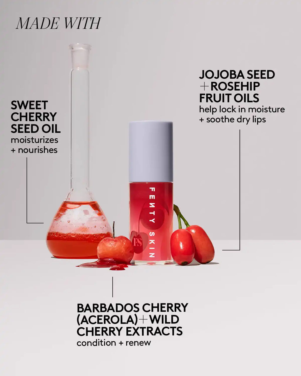 Fenty Treatz Hydrating + Strengthening Lip Oil — Barbados Cherry